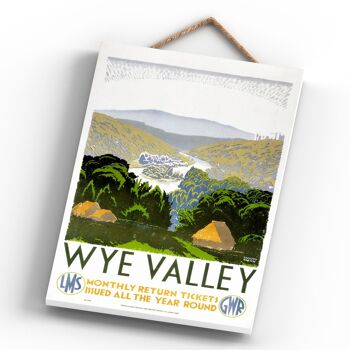 P0705 - Billets de retour Wye Valley Affiche originale des chemins de fer nationaux sur une plaque décor vintage 4