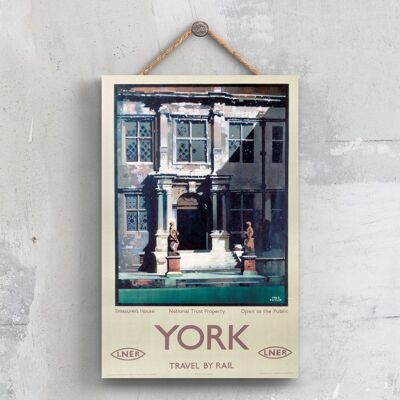 P0714 - York Treasurer'S House Original National Railway Poster On A Plaque Vintage Decor