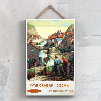 P0715 - Yorkshire Coast Original National Railway Affiche Sur Une Plaque Décor Vintage 1