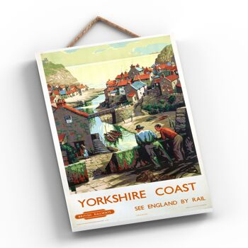 P0715 - Yorkshire Coast Original National Railway Affiche Sur Une Plaque Décor Vintage 2