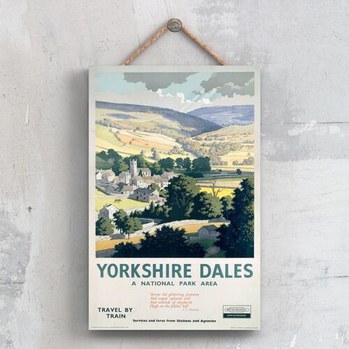 P0720 - Yorkshire Dales National Park Original National Railway Poster On A Plaque Vintage Decor