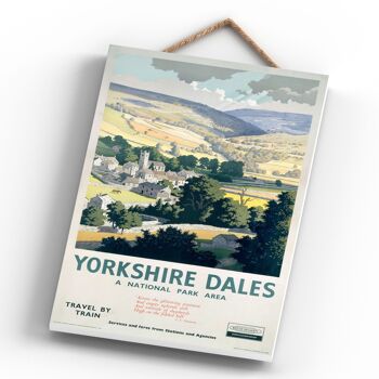 P0720 - Affiche originale des chemins de fer nationaux du parc national des Yorkshire Dales sur une plaque décor vintage 4