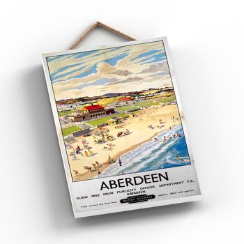 P0724 - Aberdeen British Railways Affiche originale des chemins de fer nationaux sur une plaque décor vintage 2