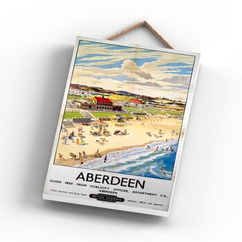 P0724 - Aberdeen British Railways Affiche originale des chemins de fer nationaux sur une plaque décor vintage 3