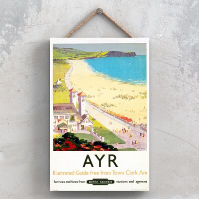 P0732 - Ayr Pavilion Ballroom Original National Railway Poster On A Plaque Vintage Decor