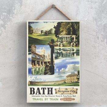 P0742 - Bath The Georgian City Affiche originale des chemins de fer nationaux sur une plaque décor vintage 1