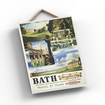 P0742 - Bath The Georgian City Affiche originale des chemins de fer nationaux sur une plaque décor vintage 2