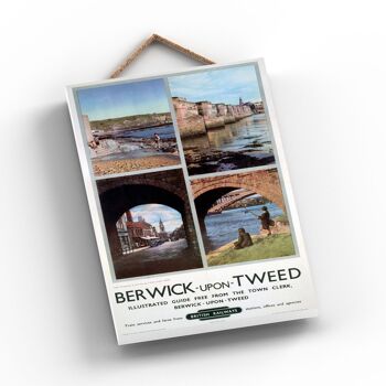 P0745 - Berwick Upon Tweed Arch Affiche originale des chemins de fer nationaux sur une plaque décor vintage 2