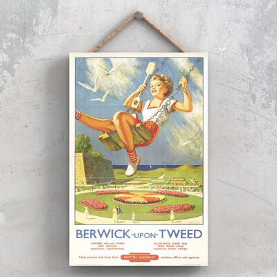 P0748 - Berwick Upon Tweed Walled Original National Railway Poster auf einer Plakette im Vintage-Dekor