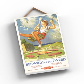 P0748 - Berwick Upon Tweed Walled National Railway Poster sur une plaque décor vintage 2