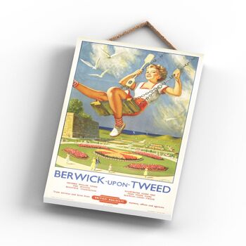 P0748 - Berwick Upon Tweed Walled National Railway Poster sur une plaque décor vintage 3