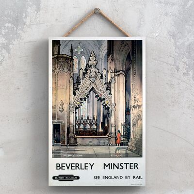 P0749 - Beverley Minster Percy Tomb Original National Railway Poster On A Plaque Vintage Decor