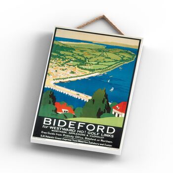 P0751 - Bideford vers l'ouest Ho ! Affiche Originale Des Chemins De Fer Nationaux Sur Une Plaque Décor Vintage 3