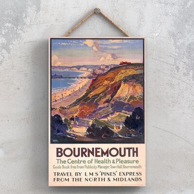 P0759 - Bournemouth Pleasure Original National Railway Poster auf einer Plakette im Vintage-Dekor