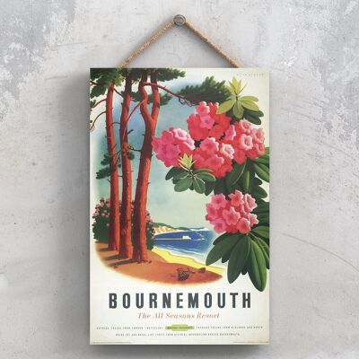 P0760 - Bournemouth Resort Original National Railway Poster auf einer Plakette im Vintage-Dekor