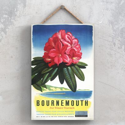 P0762 - Bournemouth Winter Warmth Original National Railway Poster On A Plaque Vintage Decor