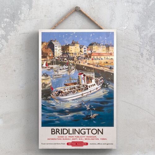 P0765 - Bridlington Harbour Original National Railway Poster On A Plaque Vintage Decor