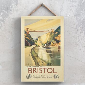 P0769 - Affiche originale du pont suspendu de Bristol Clifton National Railway sur une plaque décor vintage 1