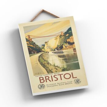 P0769 - Affiche originale du pont suspendu de Bristol Clifton National Railway sur une plaque décor vintage 2