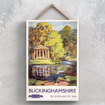 P0775 - Affiche originale des chemins de fer nationaux du Buckinghamshire sur une plaque décor vintage 1