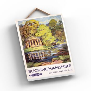 P0775 - Affiche originale des chemins de fer nationaux du Buckinghamshire sur une plaque décor vintage 2