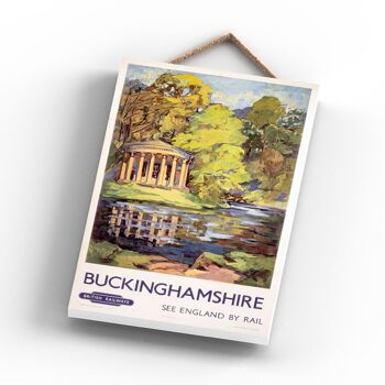P0775 - Affiche originale des chemins de fer nationaux du Buckinghamshire sur une plaque décor vintage 3