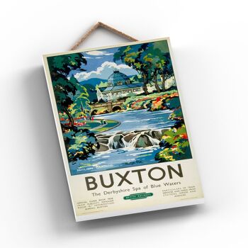 P0785 - Buxton Pavilion Gardens Affiche originale des chemins de fer nationaux sur une plaque décor vintage 2