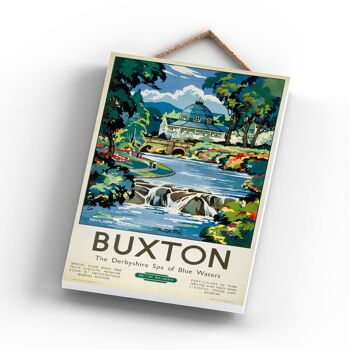 P0785 - Buxton Pavilion Gardens Affiche originale des chemins de fer nationaux sur une plaque décor vintage 3