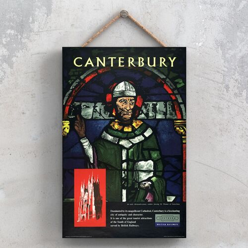 P0793 - Cantebury Cathedral Original National Railway Poster On A Plaque Vintage Decor