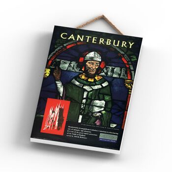 P0793 - Affiche originale des chemins de fer nationaux de la cathédrale de Cantebury sur une plaque décor vintage 3