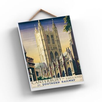 P0794 - Canterbury Cathedral Original National Railway Poster On A Plaque Vintage Decor 2