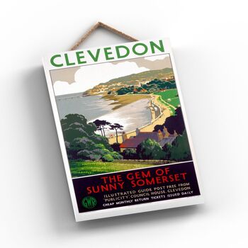 P0808 - Clevedon Gem Affiche Originale National Railway Sur Une Plaque Décor Vintage 2