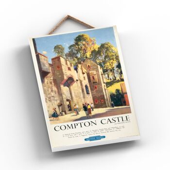 P0811 - Compton Castle Original National Railway Affiche Sur Une Plaque Décor Vintage 2