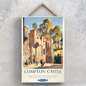 P0811 - Compton Castle Original National Railway Affiche Sur Une Plaque Décor Vintage 1