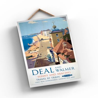 P0827 - Deal And Walmer Sunny Bracing Original National Railway Poster On A Plaque Vintage Decor
