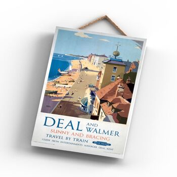 P0827 - Deal And Walmer Sunny Bracing Affiche originale des chemins de fer nationaux sur une plaque décor vintage 2