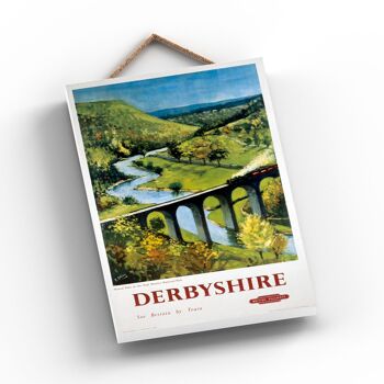 P0830 - Derbyshire Monsal Dale Peak District Affiche originale des chemins de fer nationaux sur une plaque Décor vintage 2