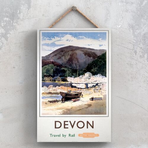 P0833 - Devon Boat Repairs Original National Railway Poster On A Plaque Vintage Decor