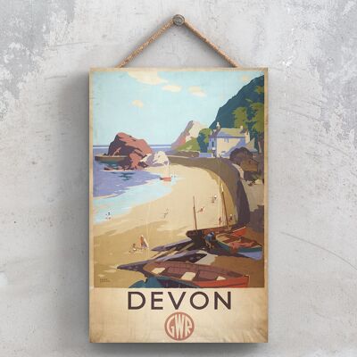 P0838 - Devon Frank Sherwin Original National Railway Poster auf einer Plakette im Vintage-Dekor