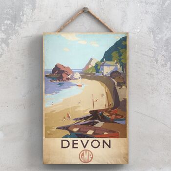P0838 - Devon Frank Sherwin Affiche originale des chemins de fer nationaux sur une plaque décor vintage 1