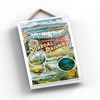 P0840 - Donegal Railway Affiche originale des chemins de fer nationaux sur une plaque décor vintage 2