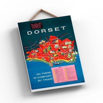 P0841 - Dorset Map Original National Railway Affiche Sur Une Plaque Décor Vintage 2