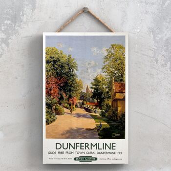 P0848 - Dunfermline Original National Railway Affiche Sur Une Plaque Décor Vintage