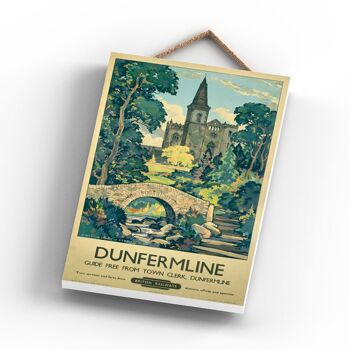 P0850 - Affiche originale du chemin de fer national du pont de Dunfermline sur une plaque décor vintage 3