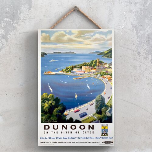 P0852 - Dunoon Train And Steamer Original National Railway Poster On A Plaque Vintage Decor