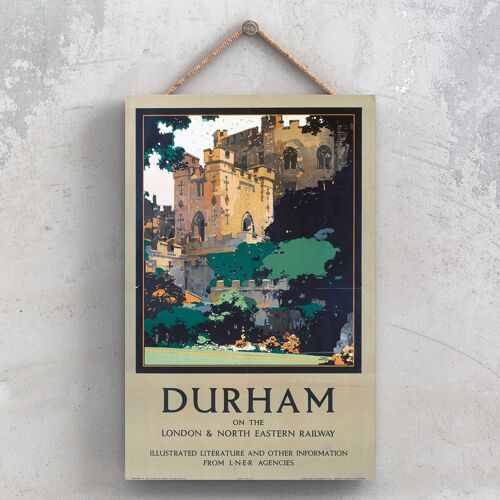 P0853 - Durham Fred Taylor Original National Railway Poster On A Plaque Vintage Decor