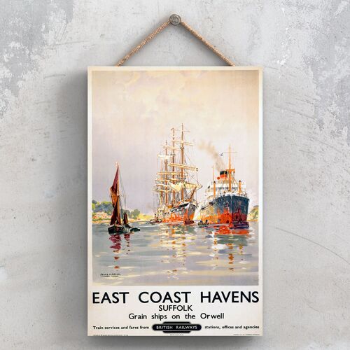 P0855 - East Coast Havens Suffolk Ships Original National Railway Poster On A Plaque Vintage Decor