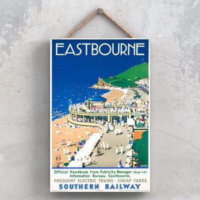 P0857 - Eastbourne Frequent Original National Railway Poster auf einer Plakette im Vintage-Dekor