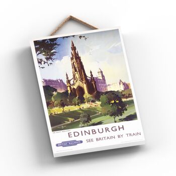 P0861 - Édimbourg The Scott Monument Original National Railway Poster On A Plaque Vintage Decor 2