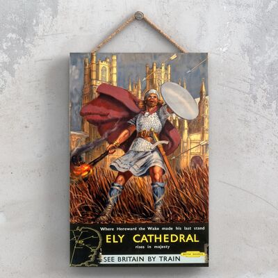 P0865 - Ely Cathedraleward The Wake Original National Railway Poster On A Plaque Vintage Decor